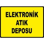 ChicArt Design Studio Elektronik Atık Deposu Pvc Plakalı Uyarı Levhası Dekota Dijital Uv Baskı Yapışkanlı Sticker 35X25