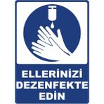 ChicArt Design Studio Ellerinizi Dezenfekte Edin Dijital Uv Folyo Baskı Uyarı Etiket Yapıştırma Sticker 25X35 cm