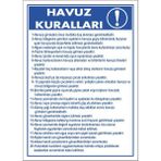 ChicArt Design Studio Havuz Kuralları Pvc Plakalı Uyarı Levhası Dekota Dijital Uv Sticker 25X35