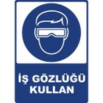 ChicArt Design Studio Iş Gözlüğü Kullan Dijital Pvc Plakalı Uyarı Levhası Dekota Dijital Uv Baskı Yapışkanlı 25X35 cm