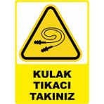 ChicArt Design Studio Kulak Tıkacı Takınız Dijital Pvc Plakalı Uyarı Levhası Dekota Dijital Uv Baskı Yapışkanlı 12.5X17.5