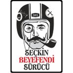 ChicArt Design Studio Seçkin Beyefendi Sürücü Dijital Pvc Uyarı Levhası Dekota Dijital Uv Baskı Yapışkanlı 25X35