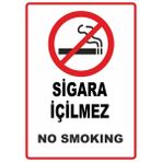 ChicArt Design Studio Sigara Içilmez No Smoking Dijital Pvc Uyarı Levhası Dekota Dijital Uv Baskı Yapışkanlı 12.5X17.5