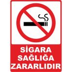 ChicArt Design Studio Sigara Sağlığa Zararlıdır Pvc Plakalı Uyarı Levhası Dekota Dijital Uv Sticker 12.5X17.5