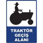 ChicArt Design Studio Traktör Geçiş Alanı Pvc Plakalı Uyarı Levhası Dekota Dijital Uv Baskı Yapışkanlı 12.5X17.5 cm