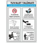 ChicArt Design Studio Tuvalet Talimatı Pvc Plakalı Uyarı Levhası Dekota Dijital Uv Sticker 25X35