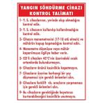 ChicArt Design Studio Yangın Söndürme Cihazı Kontrol Talimatı Pvc Plakalı Uyarı Levhası Dekota Dijital Sticker 25X35