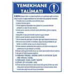 ChicArt Design Studio Yemekhane Talimatı Pvc Plakalı Uyarı Levhası Dekota Dijital Uv Sticker 25X35