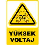 ChicArt Design Studio Yüksek Voltaj Pvc Plakalı Uyarı Levhası Dekota Dijital Uv Baskı Yapışkanlı 25X35