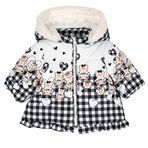 Chicco 09087695000000 Çıkarılabilir Kapüşonlu Siyah Beyaz Kız Çocuk Ceket