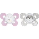 Chicco 2'li Physio Comfort Kız Bebek Emzik 0-6 Ay (3 Adet)