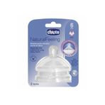Chicco Natural Feeling Silikon Biberon Emziği, 2'li, 6 Ay+, Hızlı Akış, Şeffaf