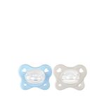 Chicco Physioforma Dual Soft Bej 2-6 Ay Silikon 2'li Emzik - Mavi