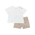 Chicco Takım / T-Shirt+Pantalon - Krem Rengi - Yenidoğan