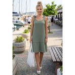 Chiccy Haki Askılı Eteği Fırfırlı Omuzdan Bağlamalı Casual Müslin Dokuma Elbise 95 50