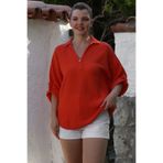 Chiccy Narçiçeği Gömlek Yaka Düğmeli Uzun Kollu Yıkamalı Casual Müslin Dokuma Bluz 70 65