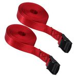 CHICIRIS Bağlama Kayışı 2 adet Bağlama Kayışı Siyah Çinko Alaşım Pres Toka Bandaj 25 mm Bağlama Kırmızı Şarap Halatı (5 m)
