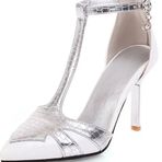 Chıcmark T-Strap Beyaz Sivri Uçlu Kadın Sandalet