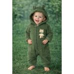 Chicsy Baby Kışlık Tatlı Ayıcık Figürlü Kapüşonlu Peluş Fermuarlı Bebek Tulum - Benetton - 6 Ay