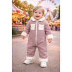 Chicsy Baby Kışlık Tatlı Bebek Welsoft Astronot Tulum Fermuarlı Peluş Yaka ve Cepli, Yumuşak Kışlık - Pembe - 0-3 M