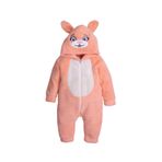 Chicsy Baby Kışlık Tatlı Peluş Kapüşonlu Tavşan Nakışlı Bebek Çocuk Welsoft Tulum