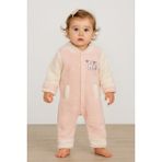 Chicsy Baby Kışlık Tatlı Welsoft Hi Yazılı Nakışlı Fermuarlı Alttan Çıtçıtlı Bebek Tulum - Pembe - 3-6 M