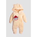 Chicsy Baby Kışlıktatlı Peluş Köpek Nakışlı Welsoft Tulum - Somon - 9 - 12 Ay