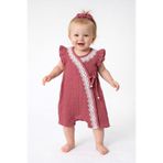 Chicsy Baby Kız Bebek Müslin Tulum Elbise Dantel Detaylı Yazlık Pamuk Bebek Tulum