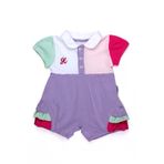 Chicsy Baby Kız Bebek Renkli Polo Yaka Tulum Yazlık Pamuk Bebek Tulum Şort Tulum
