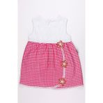 Chicsy Baby Kız Bebek Yazlık Elbise Dantel Detaylı Kareli Elbise - Pembe - 9 - 12 Ay
