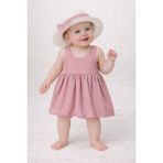 Chicsy Baby Tatlı Fitilli Şapkalı Fiyonklu Kız Bebek Elbisesi - 9 - 12 Ay - Pembe