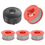 CHIHOLEN 4 adet çim biçme makinesi iplik makarası, F016800175 ile uyumlu, Bosch Art 23 26 30 Combitrim, Art 23 26 Easytrim, Ø1,6mm-8m uzunluk, F016L71088 makara kapaklı (4 makara + 1 kapak)