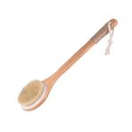 Chikoni Kuru banyo vücut fırçası arka fırça, kaymaz uzun ahşap saplı, %100 doğal kıllı vücut masajı, peeling, detoks ve selülit için mükemmel, kan dolaşımı, sağlık için iyi
