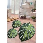 Chilai Home 3'lü Set Banyo Halısı Yeşil Renkli Kaymaz Taban ve Yumuşak Dokulu Polyester Malzeme