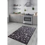 Chilai Home 80x200 cm Cappuccino Siyah Djt Mutfak Halısı