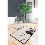 Chilai Home Angry Cats 2'li Set Banyo Halısı Yıkanabilir, Kaymaz Taban