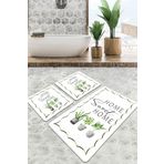 Chilai Home Artificiel Djt 3'lü Set Banyo Paspası Kaymaz Tabanlı Banyo Halısı Klozet Takımı