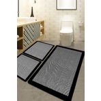Chilai Home Barley Black Djt 3'lü Set Banyo Halısı