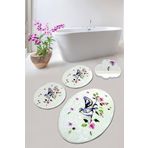 Chilai Home Bırd Nest 3'lü Set Paspas Yıkanabilir Kaymaz Taban Banyo Halısı Klozet Takımı
