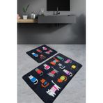 Chilai Home Black Cats 2'li Set Banyo Halısı, Paspas Djtbanyo - Renkli - 4895