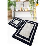 Chilai Home Black Frame 2'li Set Banyo Halısı Djtbanyo