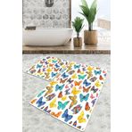 Chilai Home Butterfly Valley Djt 2'li Set Banyo Paspası Kaymaz Tabanlı Banyo Halısı Klozet Takımı
