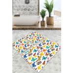Chilai Home Butterfly Valley Djt 3'lü Set Banyo Paspası Kaymaz Tabanlı Banyo Halısı Klozet Takımı