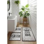 Chilai Home Casa 3'lü Set Banyo Halısı Paspas Kaymaz Taban Yıkanabilir Klozet Takımı