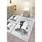 Chilai Home Catanic 3'lü Set Banyo Halısı Kaymaz Taban Özelliği ile Konforlu Kullanım Renkli