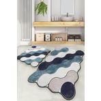 Chilai Home Circle Yeşil 2li Set Banyo Halısı Djtyıkanabilir Kaymaz Taban Paspas Klozet Takımı