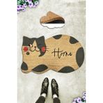 Chilai Home Coco Kleine Katze 45x75 cm Kapı Önü Paspası, Naturel Koko Kıl Paspas - Açık Kahve - 40 x 60 cm
