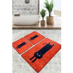 Chilai Home Comfort Djt 3'lü Set Banyo Paspası Kaymaz Tabanlı Banyo Halısı Klozet Takımı