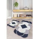 Chilai Home Corte 2li Set Banyo Halısı Djtyıkanabilir Kaymaz Taban Paspas Klozet Takımı