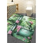 Chilai Home Crocodile 3'lü Banyo Paspası,kaymaz Tabanlı,yıkanabilir 60X100 50X60 40X60 cm Djtbanyo - Renkli